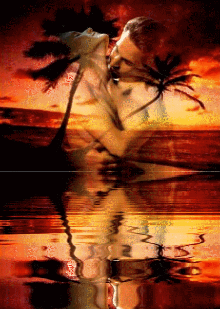 couple d'amoureux tendresse reflet mer